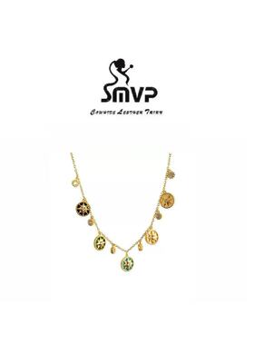 钛钢珐琅项链【SMVP】高级感轻奢小众星币项链 女时尚百搭锁骨链