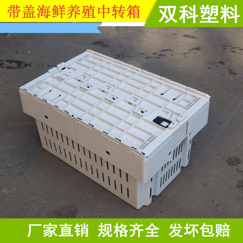 海鲜养殖箱澳龙螃蟹龙虾周转筐斜插式带盖灰色水产中转箱,包装,塑料周转箱,淘宝优惠券,粉丝福利购,淘宝优惠卷