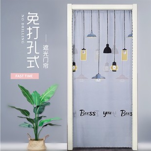 饰空调挡风厕所试衣间厨房布帘子 门帘隔断帘家用布艺免打孔卧室装