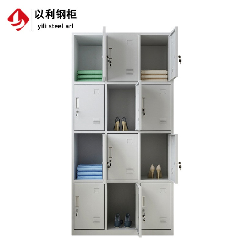 十二门钢制员工储物柜 衣物存放鞋柜厚 12格铁皮更衣置物碗柜子
