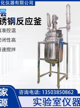 郑州生化ZZSH不锈钢反应釜 10L-100L电加热304/316双层反应釜