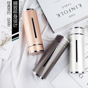 银杯厂家直销足银999银内胆杯子 镀银杯304不锈钢杯商务保温银水