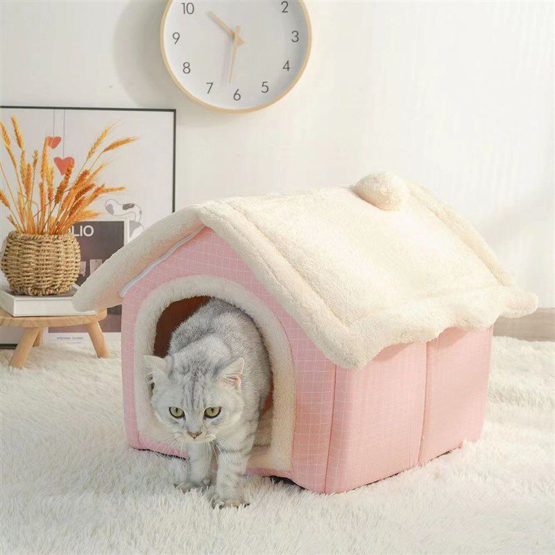 猫窝四季通用房子型可拆洗冬天保暖屋狗窝小猫咪别墅宠物用品大全