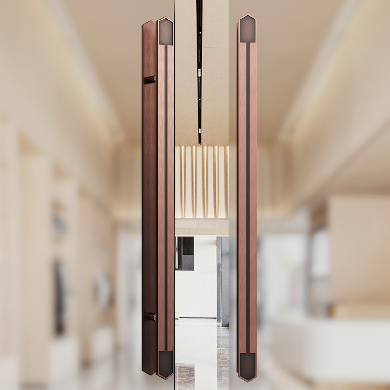 新中式仿古玻璃门拉手酒店铺会议室推拉大门把手有无框雕刻大扶手