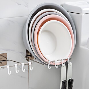 新款挂婴儿脸盆免打孔挂钩卫生间澡盆浴盆收纳浴室贴片式壁挂