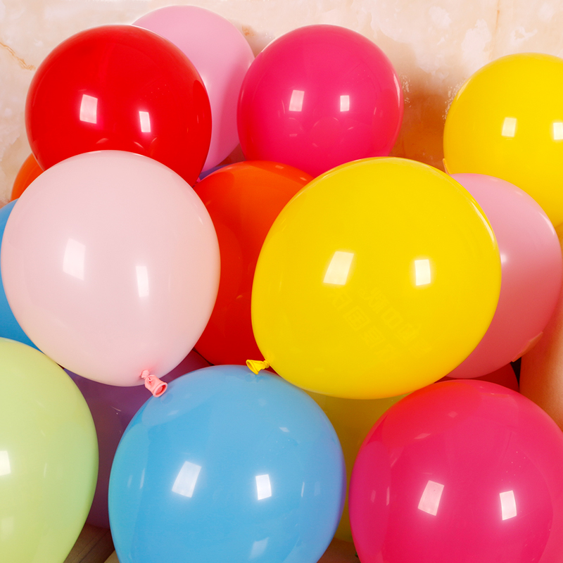 12寸哑光布置圣诞节红色墨绿活动气球装饰加厚彩色圆形汽球100个