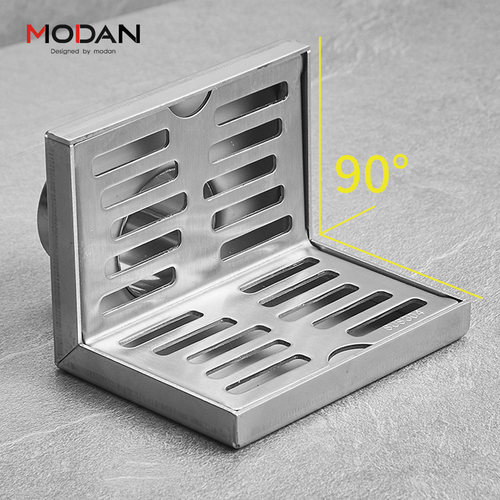 墙角地漏不锈钢304侧排地漏阳台直排墙面L形横排水50管道