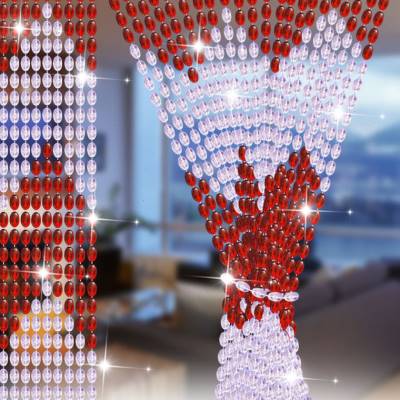 夏季防蚊蝇珠帘塑料珠珠帘子仿水晶隔断门帘家用卧室装饰珠子挂帘