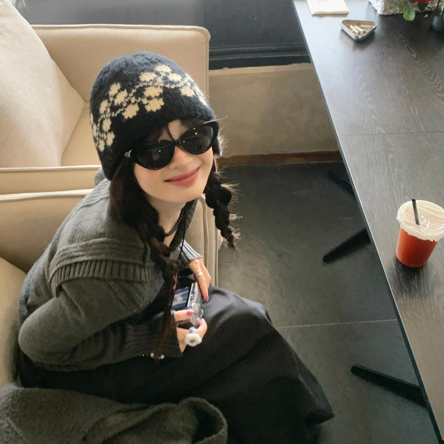 费尔岛提花针织帽女2026新款冬季显脸小学生百搭保暖防寒护耳冷帽,服饰配件/皮带/帽子/围巾,帽子,淘宝优惠券,粉丝福利购,淘宝优惠卷