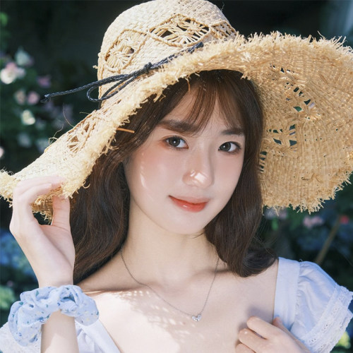 拉菲草帽女夏季海边沙滩度假