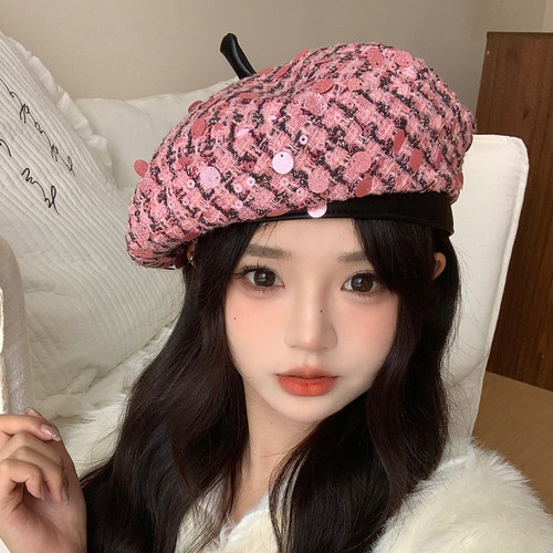 日系贝雷帽女2025新款秋冬作家帽