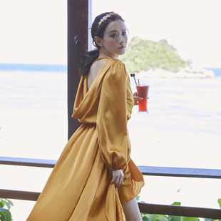 女夏波西米亚长裙海边度假超仙连衣裙旅游 奈良三亚沙滩裙2020新款