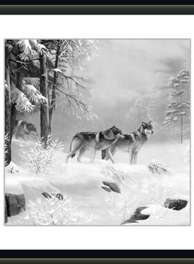唯美为家有框画办公室挂画狼图片个性家居装饰画企业狼性团队文化