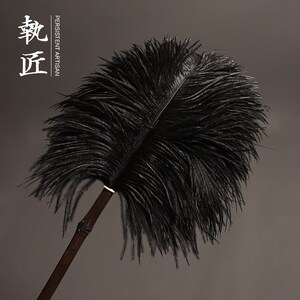 加长孔雀毛驼鸟毛除尘掸子扫灰家用静电鸡毛掸子掸灰神器真羽手工
