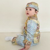 一周岁抓周唐装 礼服百天婴儿满月服百岁中国风冠衣衣服 新中式