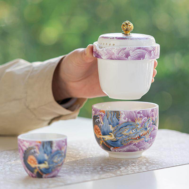 便携式旅行茶具套装户外露营快客杯一壶二杯车载泡茶器