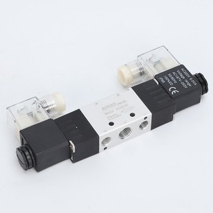 电磁阀4V220二位五通双头气动阀320电磁控制阀420气阀24亚得