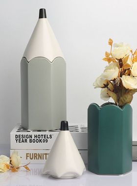 创意铅笔造型收纳盒办公室新中式摆件家居饰品样板间摆设客厅装饰