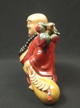 一路发大肚佛陶瓷工艺品创意乔迁摆件 石湾公仔 家居饰品客厅送礼