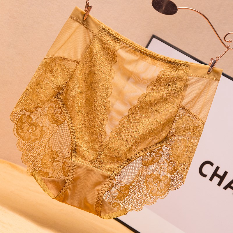 大码内裤女蕾丝性感胖mm200斤高腰包臀透气微收腹薄款三角裤女士