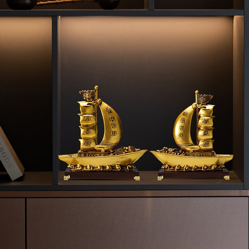 一帆风顺帆船摆件家居客厅办公室酒柜电视柜玄关装饰开业乔迁礼品
