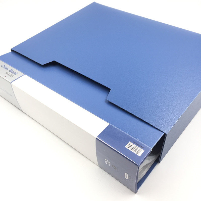 加厚 80/100加盒资料册深蓝资料整理册 文件保护膜加盒插页资料夹