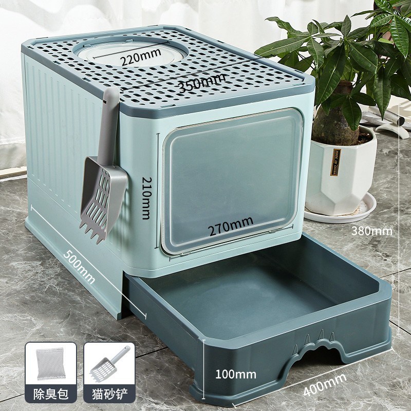 全封闭式超大号防外溅带砂沙屎盆 猫咪用品猫沙盆猫厕所猫砂盆