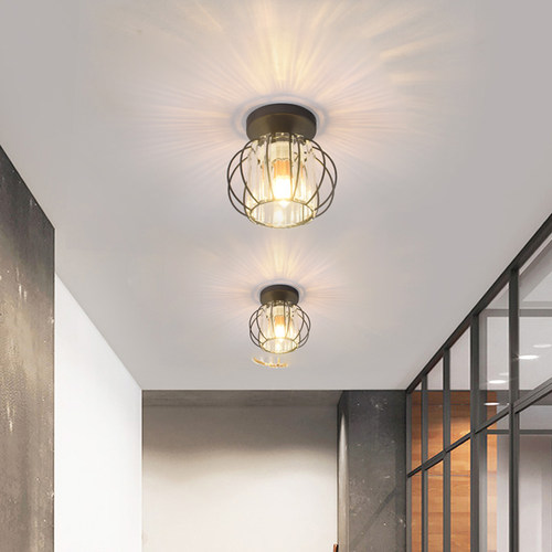 LED北欧过道灯走廊玄关入户水晶轻奢网红小吸顶灯具衣帽间阳台灯