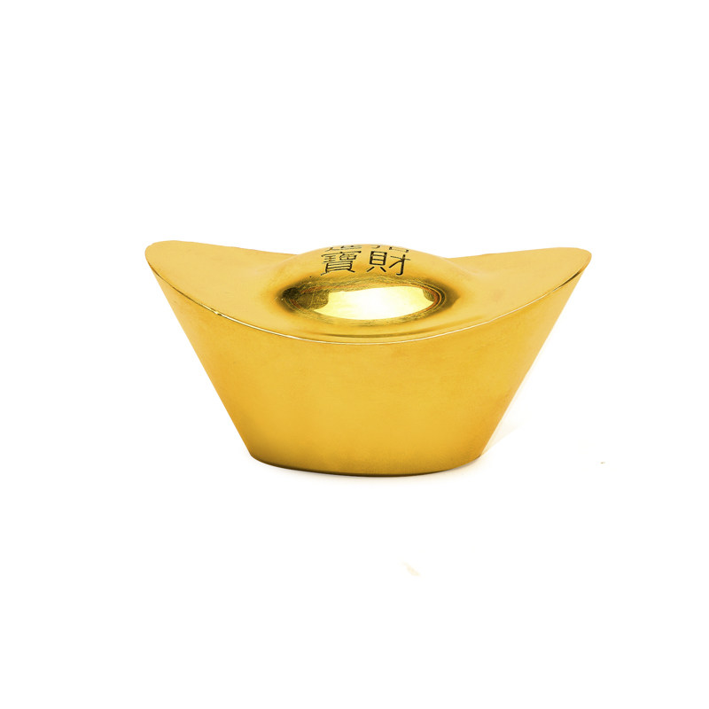 铜金元宝纯铜实心摆件招财元宝供奉家用家居客厅工艺品大小号