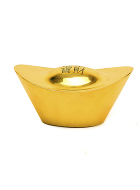 铜金元宝纯铜实心摆件招财元宝供奉家用家居客厅工艺品大小号