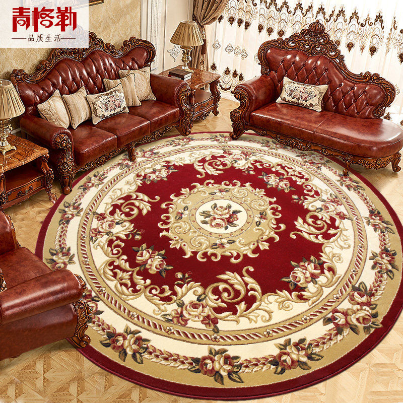 欧式客厅圆形地毯电脑椅子垫卧室床边书房餐桌家用大小办公商水洗