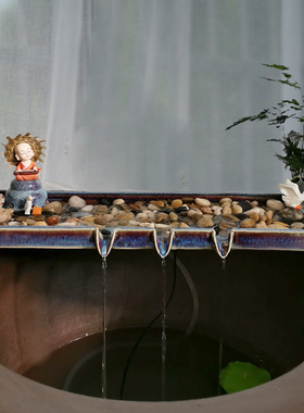 金鱼缸盆景流水摆件过滤循环系统流水器喷泉加湿增氧流水景观配件