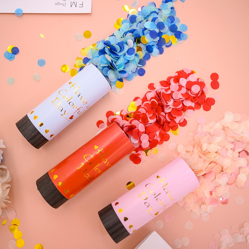 婚礼手拧小礼炮礼花筒生日求婚创意道具推推乐手推小礼花彩带喷花