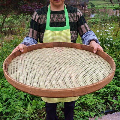 四川竹编竹匾无孔有孔竹筛子 圆簸箕 竹编簸箕 竹筛竹制品 包邮
