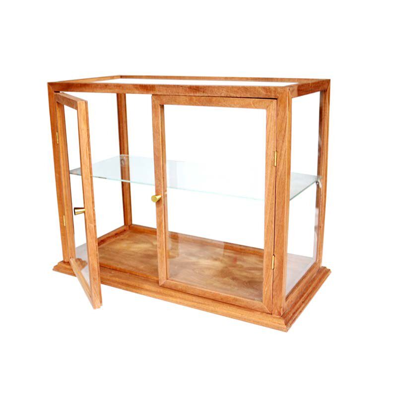 实木玻璃展示陈列柜透明面包摆件饰品商用小型茶具移动收纳柜定做