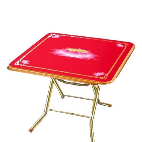 包邮潮汕红色传统节日吃饭拜神喜庆学习折叠式全不锈钢红桌正方形