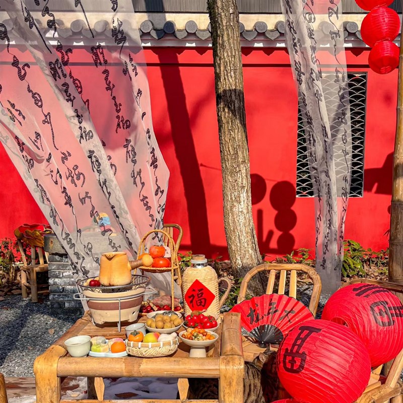 新年装饰挂饰背景布书法纱幔古风中式网红氛围场景布置拍照道具