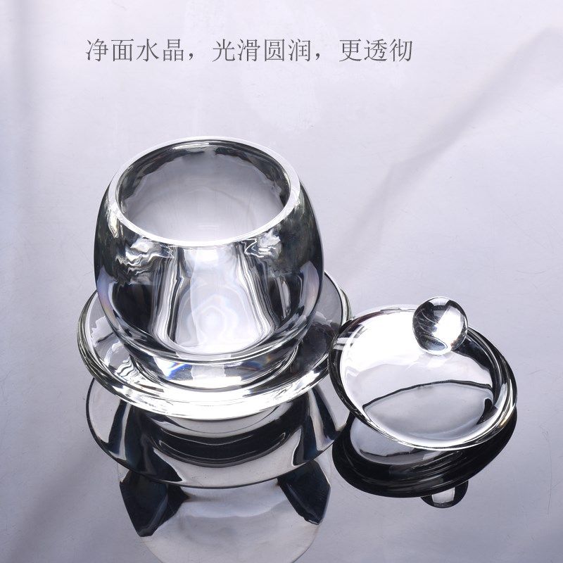 新款佛前水晶供杯加厚耐热耐摔圣水杯加厚透明无铅净水杯财神杯