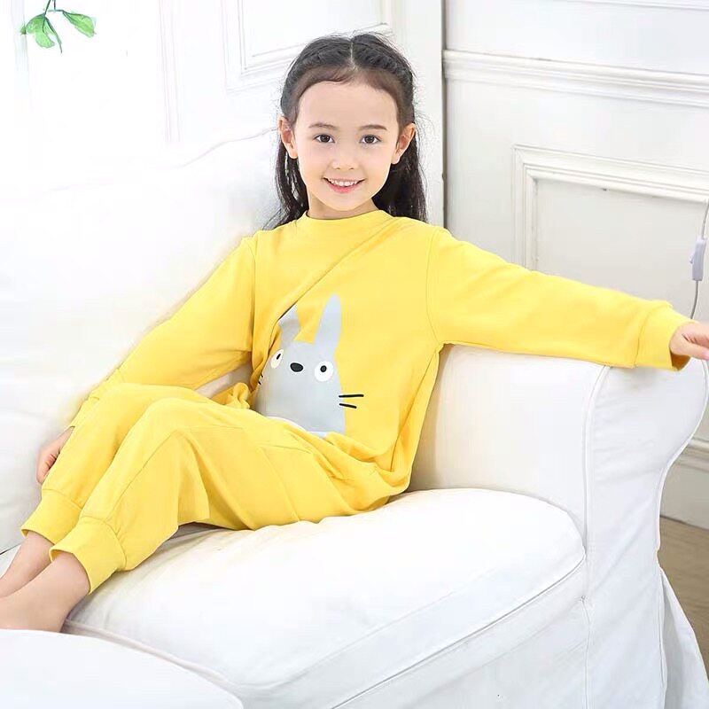 儿童睡袋纯棉男童女童春秋冬季防踢被中大童小孩连体睡衣分腿长袖