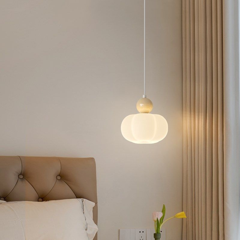 铭琢灯饰奶油风简约南瓜小吊灯吊线灯卧室床头壁灯床头灯垂线灯,家装灯饰光源,床头/玄关/吧台/过道吊灯,淘宝优惠券,粉丝福利购,淘宝优惠卷