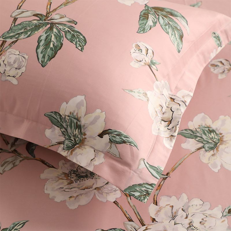 高端60支长绒棉纯棉贡缎四件套花卉床单被套1.8m床单双人床上用品