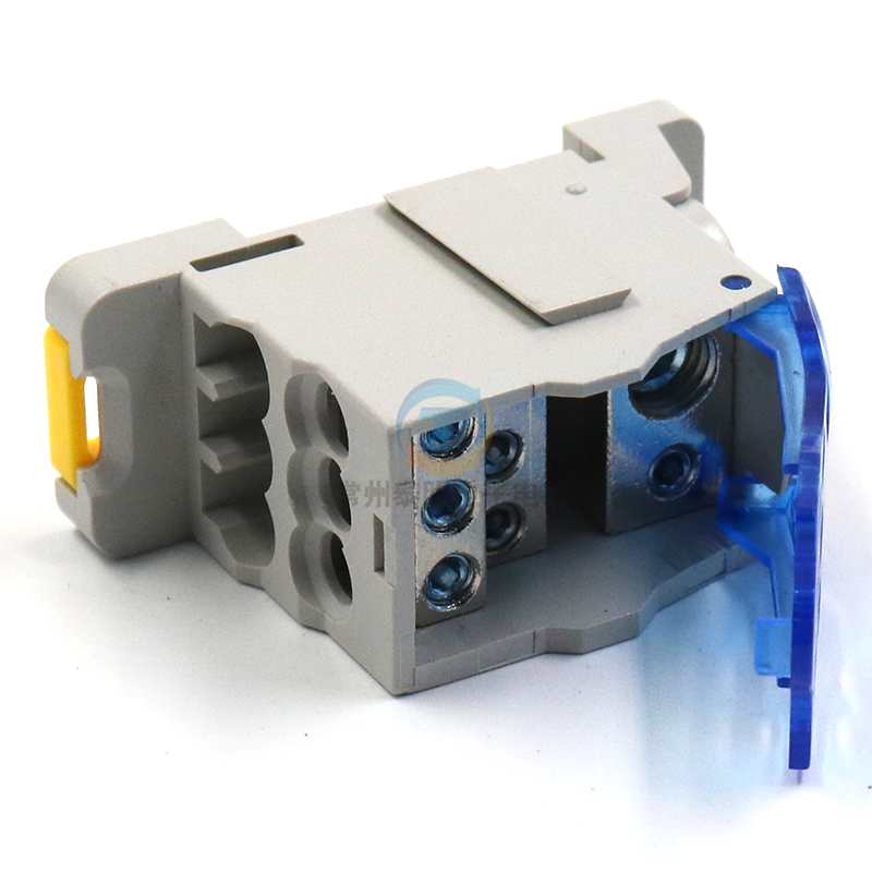 UKK-125A 单极分线盒导轨式一进六出大电流分线端子盒电线分线器