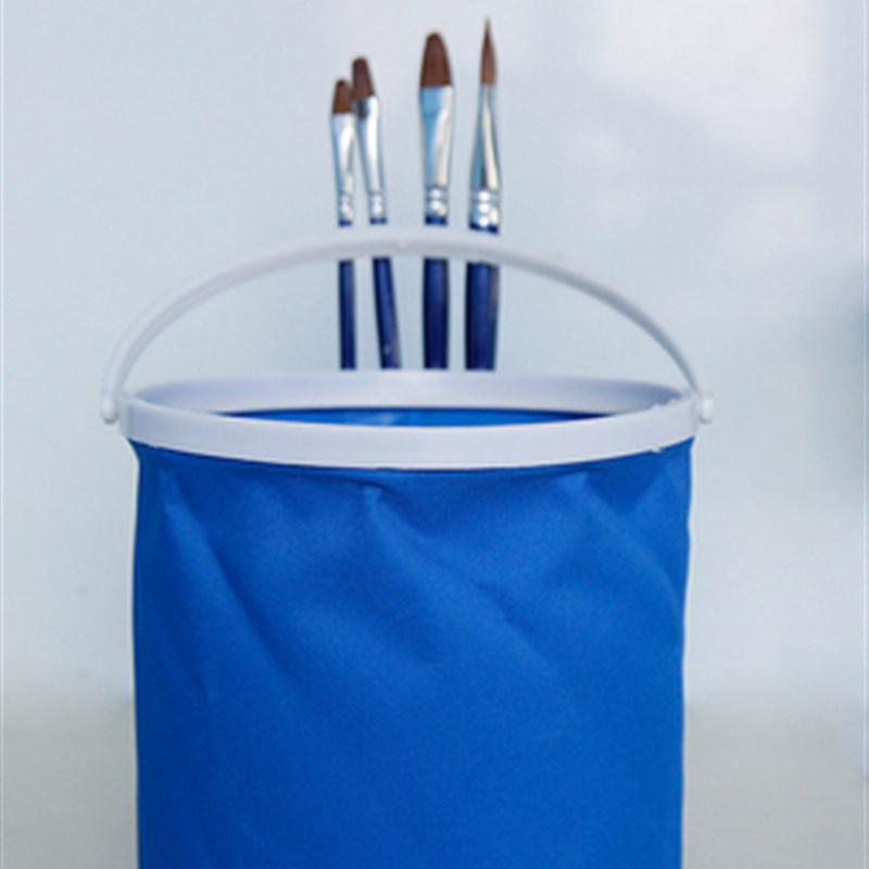 单个包邮加厚硬底折叠桶 美术用水桶 防漏可插笔水桶 画画 洗笔桶