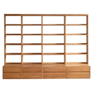 全实木满墙书柜一体到顶展示柜储物柜卡座落地组合书柜书橱柜书架