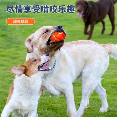 可发声发光双层狗狗玩具球天然橡胶自嗨洁齿磨牙耐咬宠物玩具球