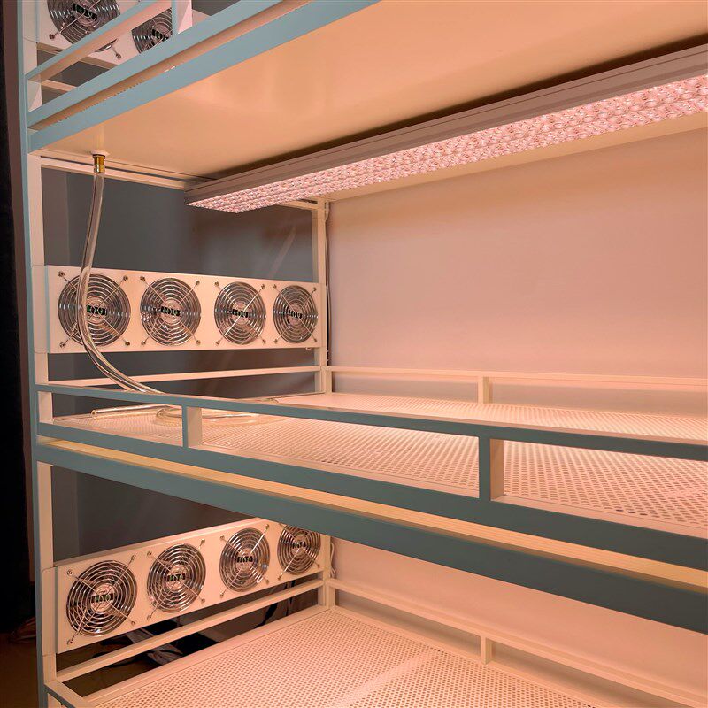 知三月高颜值款接水盘多肉花架带可调速风扇花架(不含补光灯)