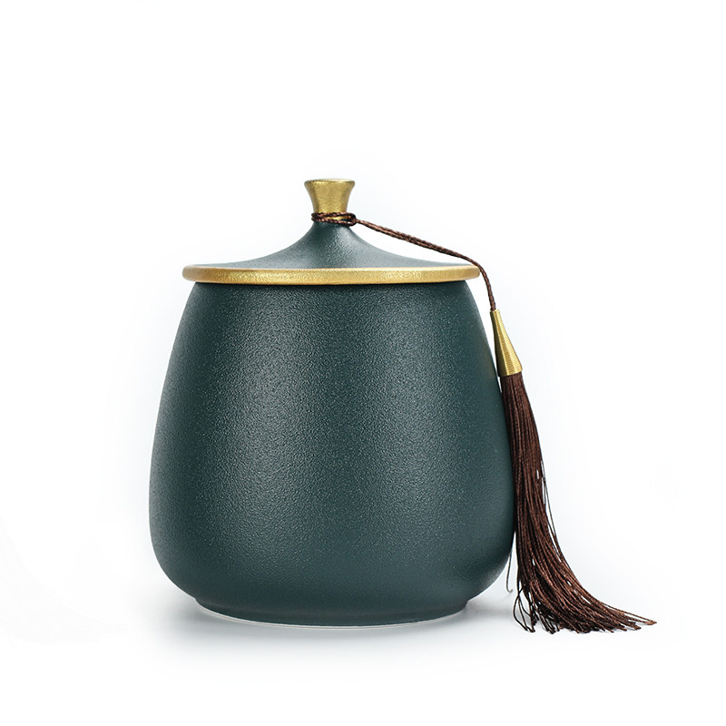 陶瓷茶叶罐密封高档粗陶高端茶叶包装罐半斤装空罐子储茶罐可定制