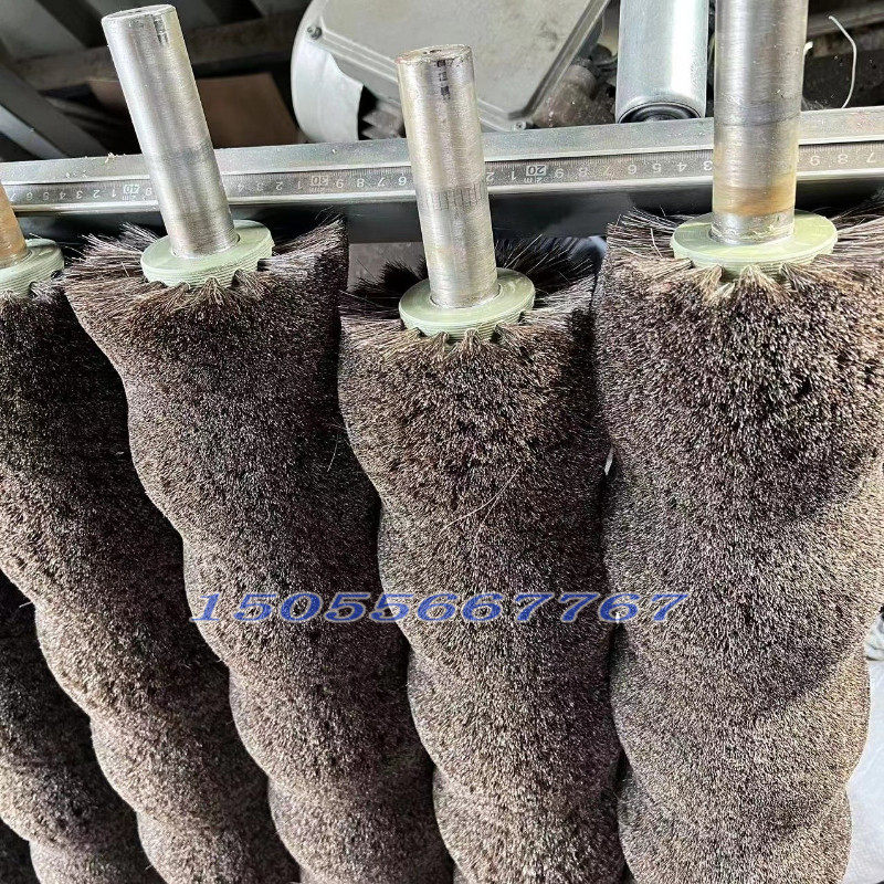 猪鬃毛刷辊滚筒工业马鬃剑麻羊毛刷抛光除尘清洗打蜡耐高温防静电