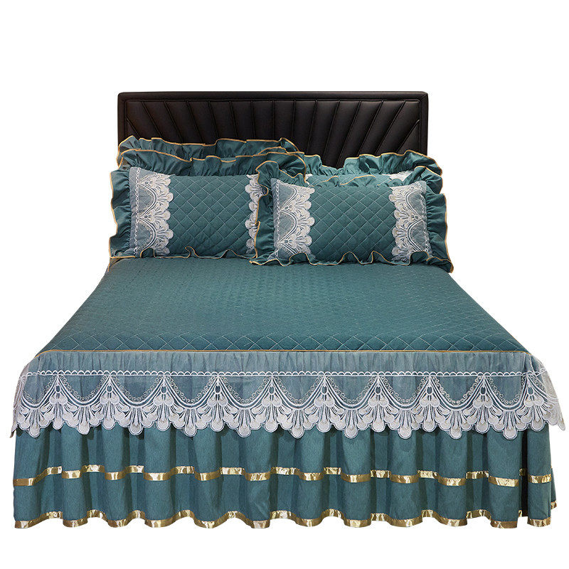 网红床裙韩式蕾丝床罩单件夹棉加厚床套床垫保护套防尘罩床盖床笠