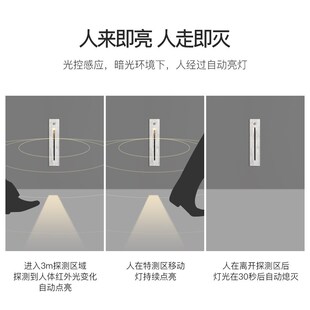 嵌入式长方形别墅楼梯台阶过道可拆卸智能光感人体感应LED地脚灯